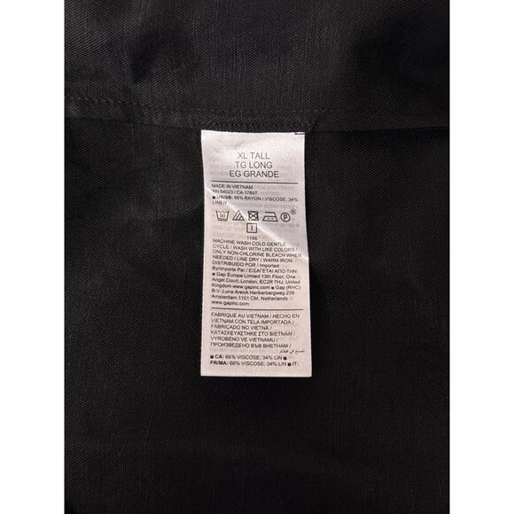 Banana Republic Dress XL Tall Womens Black Viscose Linen Mini - Picture 8 of 9